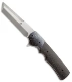 Jason Clark Custom Tanto Flipper Knife Timascus/Carbon Fiber (3.5" Satin)