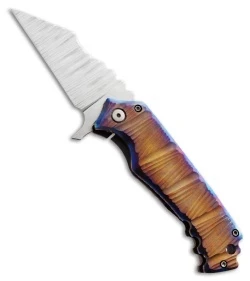Phantom Steelworks One-Off XL Wharncliffe Flipper Knife (3.25" Damascus)