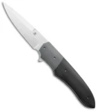 Jason Clark Custom Hybrid Drop Point Flipper Knife Zr/Micarta (3.5" Satin)