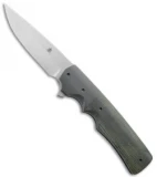 Jason Clark Custom Hunter Flipper Frame Lock Knife Zr/Micarta (3.625" Satin)
