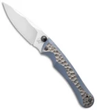 Gavko Custom Friction Folder Knife Two-Tone Carved Ti (3" Satin)