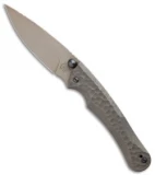 Gavko Custom Friction Folder Knife Carved Titanium (3" Copper SW)