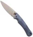 Gavko Custom Friction Folder Knife Blue Titanium (3" Cu SW)