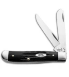 Case Mini Trapper Knife 3.5" Jigged Black Buffalo Horn (BH207 SS) 65016