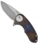 Curtiss Knives F3 Compact Knife Ano Knurled Ti Flipper Folder (2.31" Stonewash)