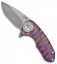 Curtiss Knives F3 Compact Knife Purple Ti Flipper Folder (2.31" Stonewash)