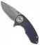 Curtiss Knives F3 Compact Knife Blue Knurled Ti Flipper Folder (2.31" Stonewash)