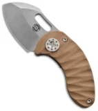 Curtiss Knives Nano Linerlock Folder Knife Tan G10 (1.875" Stonewash)
