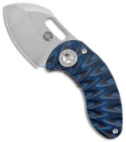 Curtiss Knives Nano Linerlock Folder Knife Black/Blue G10 (1.875" Stonewash)