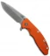 Hinderer Knives XM-18 3.5 Spanto Flipper Knife Tri-Way Orange G-10 (Working)