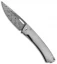 LionSteel TiSpine Knife Matte Gunmetal Titanium (Raindrop Damascus) TS1