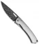 LionSteel TiSpine Knife Matte Gunmetal Titanium (Lizard Damascus) TS1