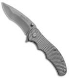 Schrade D2 Drop Point Frame Lock Knife Titanium (3.375" Gray) SCH601Ti