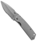 Schrade Mini Drop Point Frame Lock Knife (2.625" Gray Serr) SCH303MS