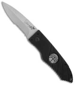 Hoffner Knives Liner Lock Knife Black G-10 (3.5" BB Serr)