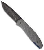 Chuck Gedraitis Small Model 1 Folding Knife Silver Twill (3.31" Damascus)