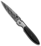 Crawford Custom Folder Knife w/ Carbon Fiber (3.375" Damascus)
