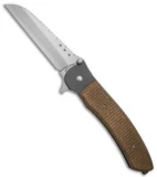 John Kubasek Wharncliffe Flipper Knife Kevlar Handle (4" Hand Satin)