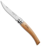 Opinel Knives No 10 Slim Stainless Steel Folding Knife Beechwood (4" Satin) #10