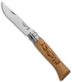 Opinel No. 8 Stainless Steel Folding Knife Oak (3.25" Satin) #8 SS Boar