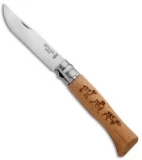 Opinel Knives No. 8 Stainless Steel Knife Oak (3.25" Satin) #8 SS Dogs