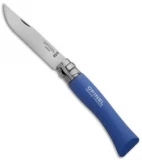 Opinel Knives No. 7 Stainless Steel Knife Blue Beechwood (3" Satin) #7 SS