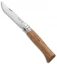 Opinel Knives No. 8 Stainless Steel Knife Oak (3.25" Satin) #8 SS