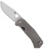 Spyderco Slysz Bowie Frame Lock Knife Titanium (3.375" Stonewash) C186TIP