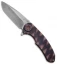 Curtiss Knives F3 Knife Knurled Purple Titanium Flipper (3.5" Stonewash) M7