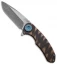 Curtiss Knives F3 Knife Knurled Bronze Titanium Flipper (3.5" Stonewash) M6