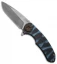 Curtiss Knives F3 Knife Knurled Blue Titanium Flipper (3.5" Stonewash Plain) M1