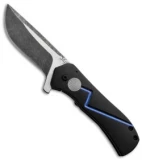 Doc Shiffer Custom Recon Knife Black Titanium Flipper (3" Acid Washed)