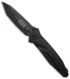 Microtech Aluminum Socom Delta Tanto Tactical Knife (4" Black Plain) A163-1T