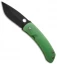 Deviant Blades Curly Friction Folder Jade G-10 Knife (3.25" Black Plain)