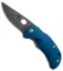 Deviant Blades Tiny Frame Lock Knife Blue G-10 (2.25" Damascus)