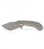 TuffKnives Custom Tanic Titanium Flipper Knife - Chisel Grind