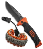 Gerber Bear Grylls Folding Sheath Survival Knife & Paracord Bracelet 31-002416