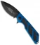 Microtech DOC Flipper Knife Blue Aluminum (3.75" Black) 153-1BL