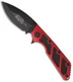 Microtech DOC Flipper Knife Red Aluminum (3.75" Black Plain) 153-1RD