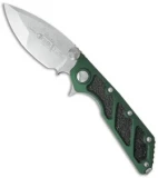 Microtech DOC Flipper Knife Green Aluminum (3.75" Stonewash) 153-10OD