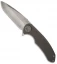 Curtiss Knives F3 Knife Knurled Titanium Flipper Folder (4" Stonewash Plain)