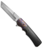 Jason Clark Custom Tanto Flipper Knife CF/Timascus (3.625" Satin)