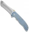 John Grimsmo The Norseman Flipper Blue/Satin Titanium Knife (3.625" Plain) 109