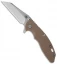 Hinderer Knives XM-18 3.5 Wharncliffe Flipper Knife w/ Brown G-10 (Plain)