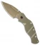 Sniper Bladeworks LPC Framelock Folder Green Knife (3.75" Brown Plain)