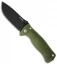 LionSteel SR2 Green Aluminum Folding Knife (3.125" Black Plain)