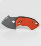 TuffKnives War Toad Orange G-10 Hollow Friction Folder Knife (2.1" Acid SW)