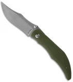 Alan Folts Custom Standard Sultan Folder Green G-10 Knife (3.75" Stonewash)