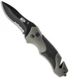 Smith & Wesson Military & Police Plunge Lock Knife (3.375" Black Serr) SWMP8BS