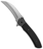 John Kubasek Custom Hawkbill Flipper Knife w/ Carbon Fiber (4" Hand Satin)